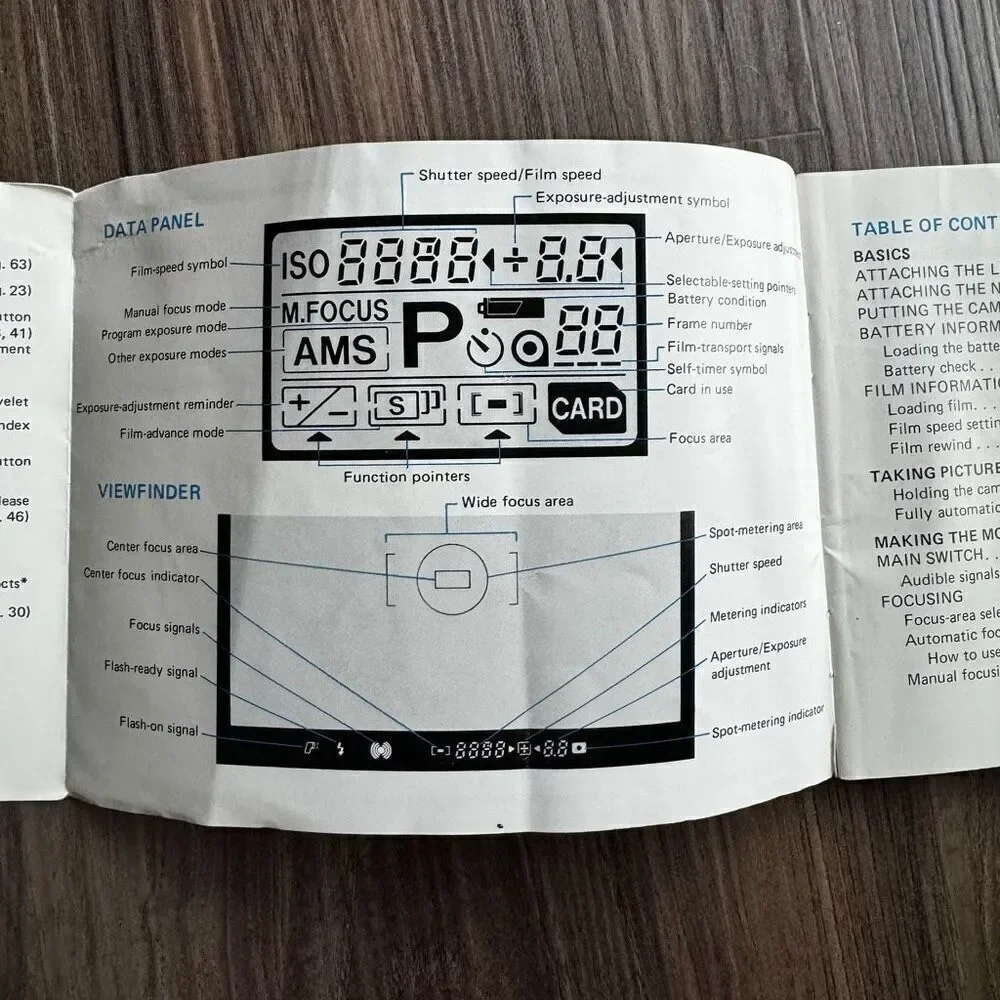 Film Camera 35mm Minolta Maxxum 7000i Instruction Manual Book